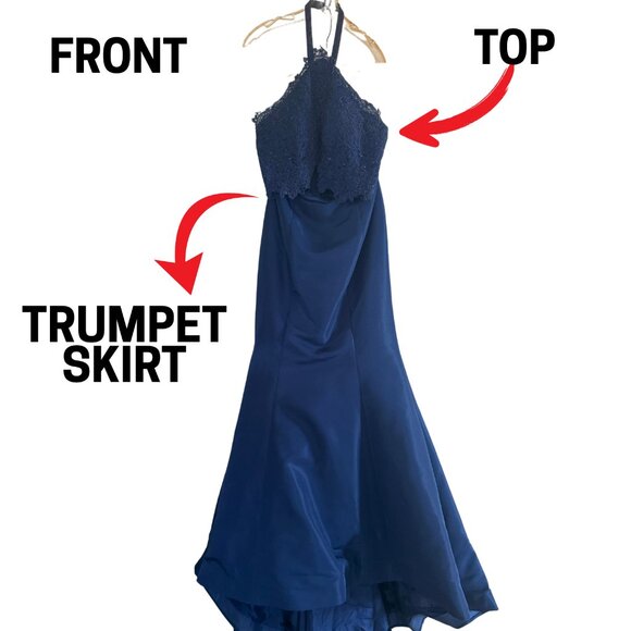 🔥 STEAL! Sherri Hill 50419 Navy Mermaid Gown Size 4 - Worn Once! 💙 - Picture 16 of 17